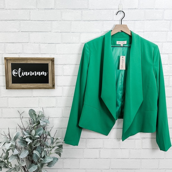 Philosophy Jackets & Blazers - PHILOSOPHY Green Open Front Blazer